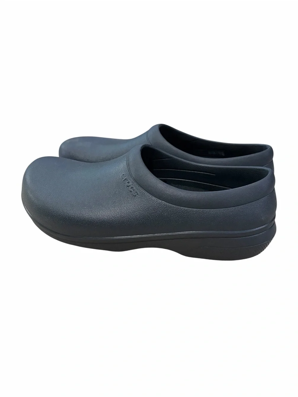 Crocs On-The-Clock Work Slip-On Clogs Mens 13 Black Rubber Shoes